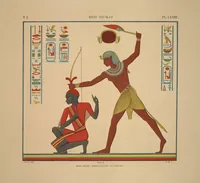 Picture 84 of 510 from Monuments de l'Égypte et de la Nubie, d'après les dessins exécutés sur les lieux sous la direction de Champollion-le-jeune, et les descriptions autographes qu'il en a rédigées; pub. sous les auspices de M. Guizot et de M. Thiers ... par une commission spéciale. Planches (1835), leaf 84