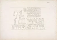 An illustration from I monumenti dell'Egitto e della Nubia disegnati dalla spedizione scientifico-letteraria toscana in Egitto; distribuiti in ordine di materie interpretati ed illustrati dal dottore Ippolito Rosellini (1832)