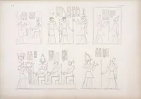 An illustration from I monumenti dell'Egitto e della Nubia disegnati dalla spedizione scientifico-letteraria toscana in Egitto; distribuiti in ordine di materie interpretati ed illustrati dal dottore Ippolito Rosellini (1832)