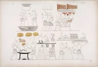 An illustration from I monumenti dell'Egitto e della Nubia disegnati dalla spedizione scientifico-letteraria toscana in Egitto; distribuiti in ordine di materie interpretati ed illustrati dal dottore Ippolito Rosellini (1832)