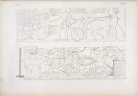 An illustration from I monumenti dell'Egitto e della Nubia disegnati dalla spedizione scientifico-letteraria toscana in Egitto; distribuiti in ordine di materie interpretati ed illustrati dal dottore Ippolito Rosellini (1832)