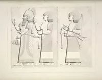 Picture 109 of 355 from Monument de Ninive, découvert et décrit par M.P.E. Botta; mesuré et dessiné par M.E. Flandin. Ouvrage publié par ordre du gouvernement sous les auspices de M. le ministre de l'intérieur et sous la direction d'une commission de l'Institut (1849), leaf 110