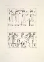Picture 131 of 355 from Monument de Ninive, découvert et décrit par M.P.E. Botta; mesuré et dessiné par M.E. Flandin. Ouvrage publié par ordre du gouvernement sous les auspices de M. le ministre de l'intérieur et sous la direction d'une commission de l'Institut (1849), leaf 132
