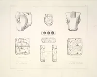 An illustration from Monument de Ninive, découvert et décrit par M.P.E. Botta; mesuré et dessiné par M.E. Flandin. Ouvrage publié par ordre du gouvernement sous les auspices de M. le ministre de l'intérieur et sous la direction d'une commission de l'Institut (1849)