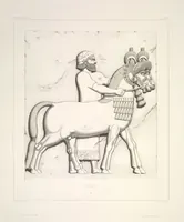 An illustration from Monument de Ninive, découvert et décrit par M.P.E. Botta; mesuré et dessiné par M.E. Flandin. Ouvrage publié par ordre du gouvernement sous les auspices de M. le ministre de l'intérieur et sous la direction d'une commission de l'Institut (1849)