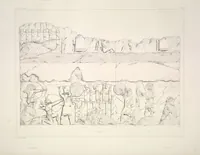 An illustration from Monument de Ninive, découvert et décrit par M.P.E. Botta; mesuré et dessiné par M.E. Flandin. Ouvrage publié par ordre du gouvernement sous les auspices de M. le ministre de l'intérieur et sous la direction d'une commission de l'Institut (1849)