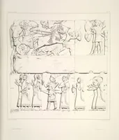 An illustration from Monument de Ninive, découvert et décrit par M.P.E. Botta; mesuré et dessiné par M.E. Flandin. Ouvrage publié par ordre du gouvernement sous les auspices de M. le ministre de l'intérieur et sous la direction d'une commission de l'Institut (1849)