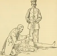 An illustration from Surgical technic; a text-book on operative surgery / by Fr. von Esmarch ... and E. Kowalzig ... translated by Professor Ludwig H. Grau ... and Willam N. Sullivan ... edited by Nicholas Senn ... With fourteen hundred and ninety-seven illustrations and fifteen colored plates. (1901)