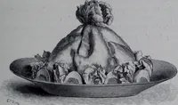 An illustration from The royal cookery book (le livre de cuisine) / by Jules Gouffé ; translated from the French and adapted for English use by Alphonse Gouffé ... comprising domestic and high-class cookery, illustrated with sixteen large plates printed in colours, and one hundred and sixty-one woodcuts from drawing from nature by E. Ronjat. (1868)