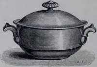 An illustration from The royal cookery book (le livre de cuisine) / by Jules Gouffé ; translated from the French and adapted for English use by Alphonse Gouffé ... comprising domestic and high-class cookery, illustrated with sixteen large plates printed in colours, and one hundred and sixty-one woodcuts from drawing from nature by E. Ronjat. (1868)