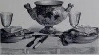An illustration from The royal cookery book (le livre de cuisine) / by Jules Gouffé ; translated from the French and adapted for English use by Alphonse Gouffé ... comprising domestic and high-class cookery, illustrated with sixteen large plates printed in colours, and one hundred and sixty-one woodcuts from drawing from nature by E. Ronjat. (1868)