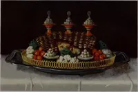 An illustration from The royal cookery book (le livre de cuisine) / by Jules Gouffé ; translated from the French and adapted for English use by Alphonse Gouffé ... comprising domestic and high-class cookery, illustrated with sixteen large plates printed in colours, and one hundred and sixty-one woodcuts from drawing from nature by E. Ronjat. (1868)