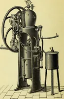An illustration from The confectioners' hand-book and practical guide to the art of sugar boiling in all its branches : the manufacture of creams, fondants, liqueurs, pastilles, jujubes (gelatine and gum), comfits, lozenges (plain and medicated), chocolate, chocolate creams, drops, bars, &c; American caramels, ice creams and moulded ices of every description : jams, jellies and marmalades (by fire and steam). Preserved and crystalized fruits, candied peel, English and Scotch pastry, cordials and syrups for American hot & iced beverages. Aerated waters of every description, by hand and machine, for bottle, syphon, or fountain, ginger beer, horehound, and other fermented beers. The recipes are accompanied with full and clear instructions in every branch. Every information about colours and flavours; the best to use and how to make them. Useful notes on machinery for every purpose, and about one hundred illustrations. (1883)