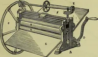 An illustration from The confectioners' hand-book and practical guide to the art of sugar boiling in all its branches : the manufacture of creams, fondants, liqueurs, pastilles, jujubes (gelatine and gum), comfits, lozenges (plain and medicated), chocolate, chocolate creams, drops, bars, &c; American caramels, ice creams and moulded ices of every description : jams, jellies and marmalades (by fire and steam). Preserved and crystalized fruits, candied peel, English and Scotch pastry, cordials and syrups for American hot & iced beverages. Aerated waters of every description, by hand and machine, for bottle, syphon, or fountain, ginger beer, horehound, and other fermented beers. The recipes are accompanied with full and clear instructions in every branch. Every information about colours and flavours; the best to use and how to make them. Useful notes on machinery for every purpose, and about one hundred illustrations. (1883)
