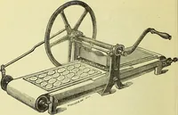 An illustration from The confectioners' hand-book and practical guide to the art of sugar boiling in all its branches : the manufacture of creams, fondants, liqueurs, pastilles, jujubes (gelatine and gum), comfits, lozenges (plain and medicated), chocolate, chocolate creams, drops, bars, &c; American caramels, ice creams and moulded ices of every description : jams, jellies and marmalades (by fire and steam). Preserved and crystalized fruits, candied peel, English and Scotch pastry, cordials and syrups for American hot & iced beverages. Aerated waters of every description, by hand and machine, for bottle, syphon, or fountain, ginger beer, horehound, and other fermented beers. The recipes are accompanied with full and clear instructions in every branch. Every information about colours and flavours; the best to use and how to make them. Useful notes on machinery for every purpose, and about one hundred illustrations. (1883)