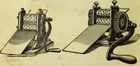 An illustration from The confectioners' hand-book and practical guide to the art of sugar boiling in all its branches : the manufacture of creams, fondants, liqueurs, pastilles, jujubes (gelatine and gum), comfits, lozenges (plain and medicated), chocolate, chocolate creams, drops, bars, &c; American caramels, ice creams and moulded ices of every description : jams, jellies and marmalades (by fire and steam). Preserved and crystalized fruits, candied peel, English and Scotch pastry, cordials and syrups for American hot & iced beverages. Aerated waters of every description, by hand and machine, for bottle, syphon, or fountain, ginger beer, horehound, and other fermented beers. The recipes are accompanied with full and clear instructions in every branch. Every information about colours and flavours; the best to use and how to make them. Useful notes on machinery for every purpose, and about one hundred illustrations. (1883)