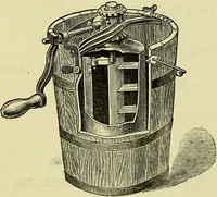An illustration from The confectioners' hand-book and practical guide to the art of sugar boiling in all its branches : the manufacture of creams, fondants, liqueurs, pastilles, jujubes (gelatine and gum), comfits, lozenges (plain and medicated), chocolate, chocolate creams, drops, bars, &c; American caramels, ice creams and moulded ices of every description : jams, jellies and marmalades (by fire and steam). Preserved and crystalized fruits, candied peel, English and Scotch pastry, cordials and syrups for American hot & iced beverages. Aerated waters of every description, by hand and machine, for bottle, syphon, or fountain, ginger beer, horehound, and other fermented beers. The recipes are accompanied with full and clear instructions in every branch. Every information about colours and flavours; the best to use and how to make them. Useful notes on machinery for every purpose, and about one hundred illustrations. (1883)