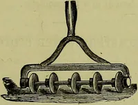 An illustration from The confectioners' hand-book and practical guide to the art of sugar boiling in all its branches : the manufacture of creams, fondants, liqueurs, pastilles, jujubes (gelatine and gum), comfits, lozenges (plain and medicated), chocolate, chocolate creams, drops, bars, &c; American caramels, ice creams and moulded ices of every description : jams, jellies and marmalades (by fire and steam). Preserved and crystalized fruits, candied peel, English and Scotch pastry, cordials and syrups for American hot & iced beverages. Aerated waters of every description, by hand and machine, for bottle, syphon, or fountain, ginger beer, horehound, and other fermented beers. The recipes are accompanied with full and clear instructions in every branch. Every information about colours and flavours; the best to use and how to make them. Useful notes on machinery for every purpose, and about one hundred illustrations. (1883)