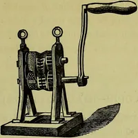 An illustration from The confectioners' hand-book and practical guide to the art of sugar boiling in all its branches : the manufacture of creams, fondants, liqueurs, pastilles, jujubes (gelatine and gum), comfits, lozenges (plain and medicated), chocolate, chocolate creams, drops, bars, &c; American caramels, ice creams and moulded ices of every description : jams, jellies and marmalades (by fire and steam). Preserved and crystalized fruits, candied peel, English and Scotch pastry, cordials and syrups for American hot & iced beverages. Aerated waters of every description, by hand and machine, for bottle, syphon, or fountain, ginger beer, horehound, and other fermented beers. The recipes are accompanied with full and clear instructions in every branch. Every information about colours and flavours; the best to use and how to make them. Useful notes on machinery for every purpose, and about one hundred illustrations. (1883)