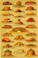 An illustration from Beeton's every-day cookery and housekeeping book : comprising instructions for mistress and servants, and a collection of over sixteen hundred and fifty practical receipts. With numerous wood engravings and one hundred and forty-two coloured figures, showing the proper mode of sending dishes to table. (1888)