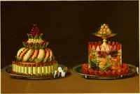 Picture 113 of 124 from The royal cookery book (le livre de cuisine) / by Jules Gouffé ; translated from the French and adapted for English use by Alphonse Gouffé ... comprising domestic and high-class cookery, illustrated with sixteen large plates printed in colours, and one hundred and sixty-one woodcuts from drawings from nature by E. Ronjat. (1883), leaf 599