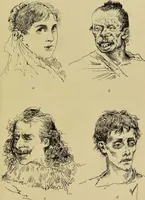An illustration from Physiognomik und Mimik / von Paolo Mantegazza ; mit mehr als hundert original-zeichmungen von Hector und Edward Ximenes ; vom verfasser genehmigte übersetzung von R. Löwenfeld. (1890)