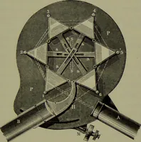 An illustration from Spectrum analysis in its application to terrestrial substances, and the physical constitution of the heavenly bodies / familiarly explained by H. Schellen ; translated from the second enlarged and revised German edition by Jane and Caroline Lassell ; edited with notes by William Huggins ; with numerous woodcuts and coloured plates, and Ångström's and Kirchhoff's maps. (1872)