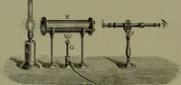 An illustration from Spectrum analysis in its application to terrestrial substances, and the physical constitution of the heavenly bodies / familiarly explained by H. Schellen ; translated from the second enlarged and revised German edition by Jane and Caroline Lassell ; edited with notes by William Huggins ; with numerous woodcuts and coloured plates, and Ångström's and Kirchhoff's maps. (1872)