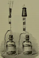 An illustration from Spectrum analysis in its application to terrestrial substances, and the physical constitution of the heavenly bodies / familiarly explained by H. Schellen ; translated from the second enlarged and revised German edition by Jane and Caroline Lassell ; edited with notes by William Huggins ; with numerous woodcuts and coloured plates, and Ångström's and Kirchhoff's maps. (1872)