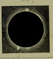 An illustration from Spectrum analysis in its application to terrestrial substances, and the physical constitution of the heavenly bodies / familiarly explained by H. Schellen ; translated from the second enlarged and revised German edition by Jane and Caroline Lassell ; edited with notes by William Huggins ; with numerous woodcuts and coloured plates, and Ångström's and Kirchhoff's maps. (1872)