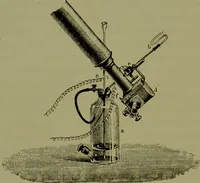 An illustration from Spectrum analysis in its application to terrestrial substances, and the physical constitution of the heavenly bodies / familiarly explained by H. Schellen ; translated from the second enlarged and revised German edition by Jane and Caroline Lassell ; edited with notes by William Huggins ; with numerous woodcuts and coloured plates, and Ångström's and Kirchhoff's maps. (1872)