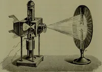 An illustration from Spectrum analysis in its application to terrestrial substances, and the physical constitution of the heavenly bodies / familiarly explained by H. Schellen ; translated from the second enlarged and revised German edition by Jane and Caroline Lassell ; edited with notes by William Huggins ; with numerous woodcuts and coloured plates, and Ångström's and Kirchhoff's maps. (1872)