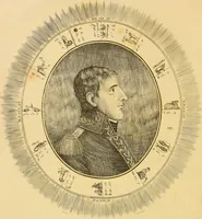 An illustration from The nativity of Napoleon Bonaparte, emperor of France. Calculated according to the genuine rules and precepts of the learned Claudius Ptolemy ... To which is added, an examination of a treatise published [by Thomas Orger] on this geniture. Exhibiting the cause of error in the radix, etc / By John Worsdale. (1805)