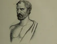 An illustration from La tête humaine : études de phrénologie et de physiognomonie appliquées aux personnages célèbres de l'antiquité et des temps modernes : avec 75 figures intercalées dans le texte / par Charles Rouvin. (1877)