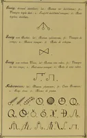 An illustration from Die Geheimsymbole der Chemie und Medicin des Mittelalters : eine Zusammenstellung der von den Mystikern und Alchymisten gebrauchten geheimen Zeichenschrift, nebst einem kurzgefassten geheimwissenschaftlichen Lexikon / von G.W. Gessmann. (1899)
