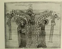 An illustration from The lives of Maba Seyon and Gabra Krestos : the Ethiopic texts / edited with an English translation and a chapter on the illustrations of Ethiopic mss. by E.A. Wallis Budge. (1898)