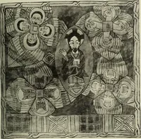 An illustration from The lives of Maba Seyon and Gabra Krestos : the Ethiopic texts / edited with an English translation and a chapter on the illustrations of Ethiopic mss. by E.A. Wallis Budge. (1898)