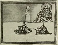 An illustration from The lives of Maba Seyon and Gabra Krestos : the Ethiopic texts / edited with an English translation and a chapter on the illustrations of Ethiopic mss. by E.A. Wallis Budge. (1898)