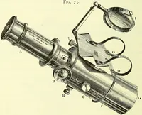 An illustration from Spectrum analysis in its application to terrestrial substances, and the physical constitution of the heavenly bodies / familiarly explained by H. Schellen ; translated from the second enlarged and revised German edition by Jane and Caroline Lassell ; edited with notes by William Huggins ; with numerous woodcuts and coloured plates, and Ångström's and Kirchhoff's maps. (1872)