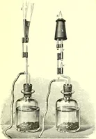 An illustration from Spectrum analysis in its application to terrestrial substances, and the physical constitution of the heavenly bodies / familiarly explained by H. Schellen ; translated from the second enlarged and revised German edition by Jane and Caroline Lassell ; edited with notes by William Huggins ; with numerous woodcuts and coloured plates, and Ångström's and Kirchhoff's maps. (1872)
