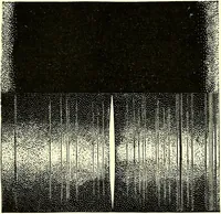 An illustration from Spectrum analysis in its application to terrestrial substances, and the physical constitution of the heavenly bodies / familiarly explained by H. Schellen ; translated from the second enlarged and revised German edition by Jane and Caroline Lassell ; edited with notes by William Huggins ; with numerous woodcuts and coloured plates, and Ångström's and Kirchhoff's maps. (1872)