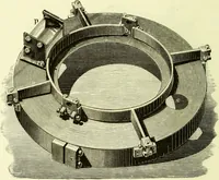An illustration from Spectrum analysis in its application to terrestrial substances, and the physical constitution of the heavenly bodies / familiarly explained by H. Schellen ; translated from the second enlarged and revised German edition by Jane and Caroline Lassell ; edited with notes by William Huggins ; with numerous woodcuts and coloured plates, and Ångström's and Kirchhoff's maps. (1872)
