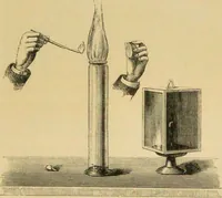 An illustration from Spectrum analysis : six lectures, delivered in 1868, before the Society of Apothecaries of London / by Henry E. Roscoe ; with appendices, coloured plates, and illustrations. (1869)