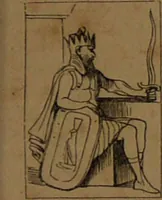 An illustration from L'art de tirer les cartes : révélations complètes sur les destinées au moyen des cartes et des tarots d'après les méthodes les plus certaines, suivis d'un jeu des patiences / par Johannès Trismégiste [i.e. Lorambert]. Orné de 150 figures. (1845)