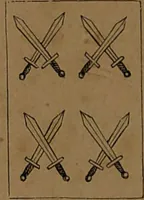 Picture 72 of 91 from L'art de tirer les cartes : révélations complètes sur les destinées au moyen des cartes et des tarots d'après les méthodes les plus certaines, suivis d'un jeu des patiences / par Johannès Trismégiste [i.e. Lorambert]. Orné de 150 figures. (1845), leaf 106