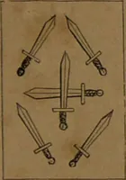 An illustration from L'art de tirer les cartes : révélations complètes sur les destinées au moyen des cartes et des tarots d'après les méthodes les plus certaines, suivis d'un jeu des patiences / par Johannès Trismégiste [i.e. Lorambert]. Orné de 150 figures. (1845)