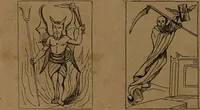 Picture 19 of 91 from L'art de tirer les cartes : révélations complètes sur les destinées au moyen des cartes et des tarots d'après les méthodes les plus certaines, suivis d'un jeu des patiences / par Johannès Trismégiste [i.e. Lorambert]. Orné de 150 figures. (1845), leaf 54