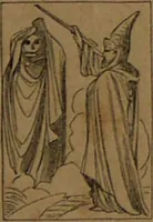 An illustration from L'art de tirer les cartes : révélations complètes sur les destinées au moyen des cartes et des tarots d'après les méthodes les plus certaines, suivis d'un jeu des patiences / par Johannès Trismégiste [i.e. Lorambert]. Orné de 150 figures. (1845)