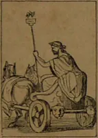 An illustration from L'art de tirer les cartes : révélations complètes sur les destinées au moyen des cartes et des tarots d'après les méthodes les plus certaines, suivis d'un jeu des patiences / par Johannès Trismégiste [i.e. Lorambert]. Orné de 150 figures. (1845)