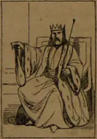 An illustration from L'art de tirer les cartes : révélations complètes sur les destinées au moyen des cartes et des tarots d'après les méthodes les plus certaines, suivis d'un jeu des patiences / par Johannès Trismégiste [i.e. Lorambert]. Orné de 150 figures. (1845)